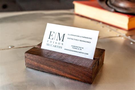 sign holder with business card holder